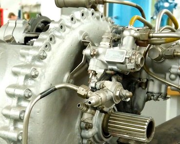 Detailfoto von einem Motor. 