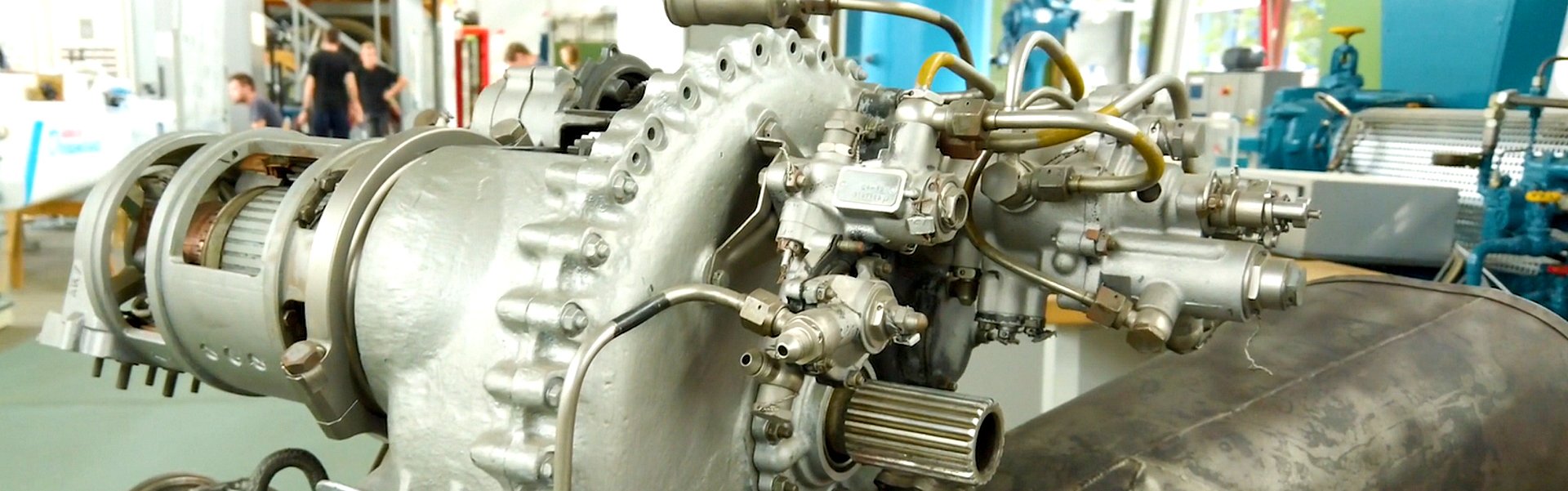 Detailfoto von einem Motor. 